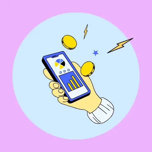 Phone in hand illustration - Pulze